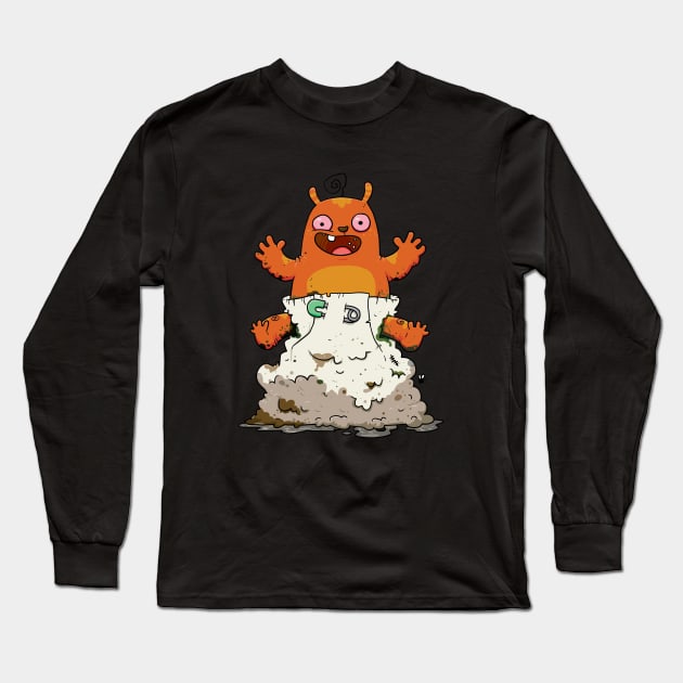 Stinky Diaper Monster Long Sleeve T-Shirt by striffle